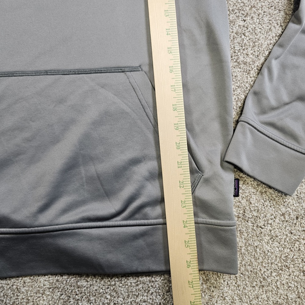 Patagonia Hoodie MED Grey Logo Polycycle Sweatshirt Kangaroo Pullover A6 - Picture 3 of 11